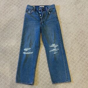 Levi's High Rise Blue Jeans Ribcage Straight 26